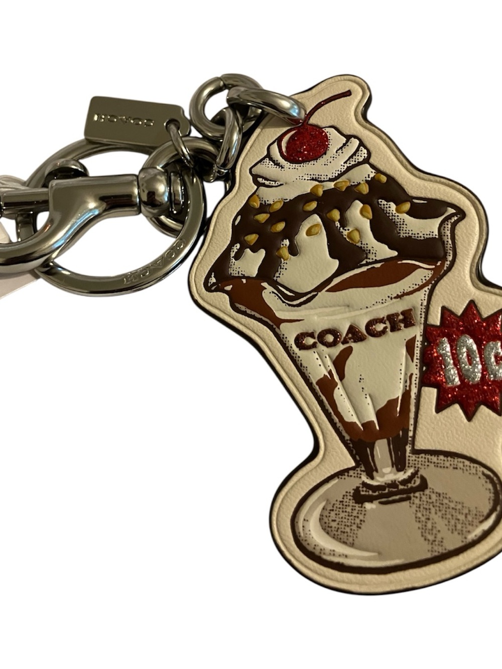 Coach NWT Ice Cream Bagcharm w coach White Satin Drawstring Dust Bag - Picture 2 of 3